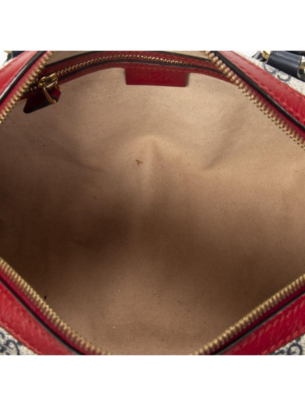 Gucci Small Boston Navy Beige Red Supreme Canvas Messenger - Picture 9 of 10